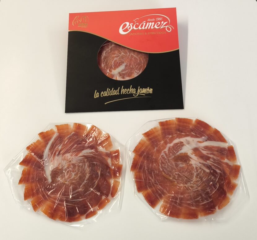 Sobre con 2 platos de jamón cortado a cuchillo - Imagen 3